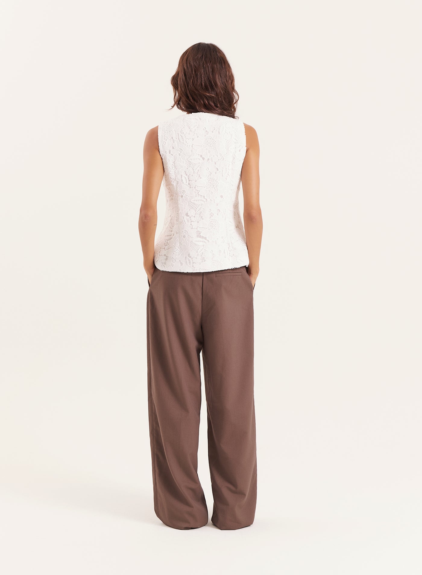 White Broderie Lace Waistcoat